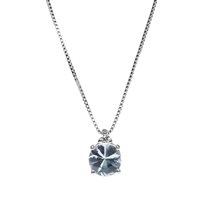 Collier Promesse Femme in Or blanc Acquamarina 0.49 Ct PA9 - PA9